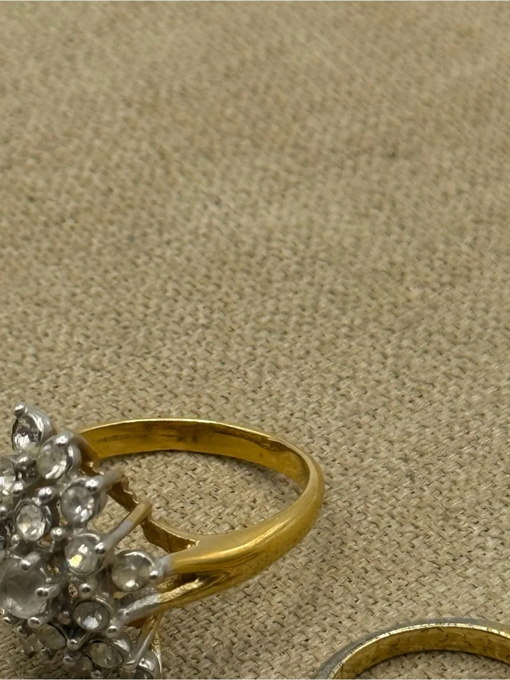 Set of two Two-Tone Floral Cluster Ring